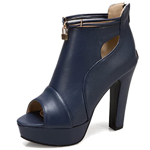 fereshte Women's Peep-Toe Sandals Stiletto High Heels Platform Summer Booties