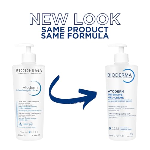 Bioderma Atoderm Intensive Gel-Cream - Soothing Dry & Sensitive Skin Moisturizer, 16.9 Fl Oz