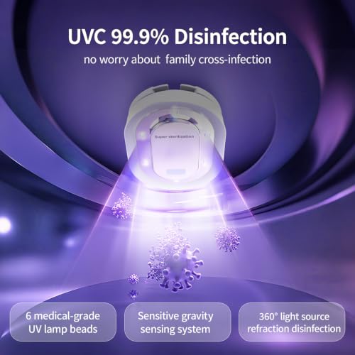 UV Toilet Sanitizer Lamp 2-Pack with White Variation - Hands-Free UV-C Disinfection