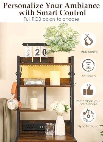 Tall Nightstand with Charging Station & 5 Drawers - Brown, 57 Inches - Variation of Brown / 1 Pack