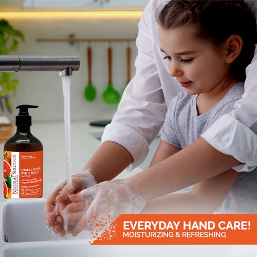 Natural Solution Hand Wash 14 oz (Pack of 6) Moisturizing Blood Orange & Himalayan Pink Salt Liquid Soap