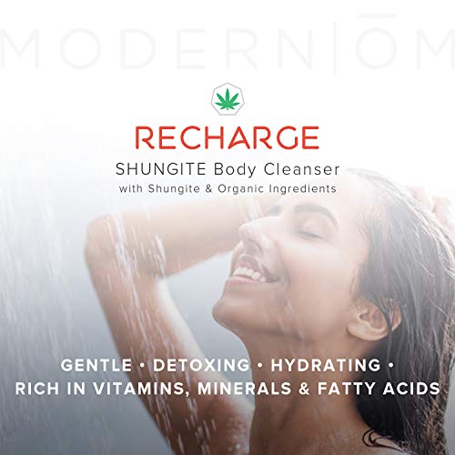 Modern ?M Shungite Recharge Body Wash with Hemp Seed Oil | All Skin Types, Organic Cleanser for Face, Hands, Body | Vegan, Non-GMO Made In USA