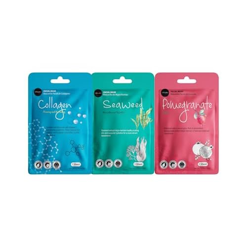 Celavi Essence Facial Sheet Face Mask Variety Set Classic Authentic Korean Moisturizing Skincare (Variation 1, 12 Count (Pack of 2))