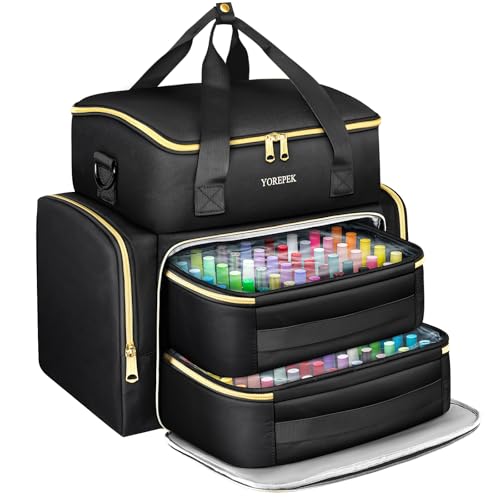 YOREPEK Extra Large Nail Polish Organizer Case - Black, 96 Bottles
