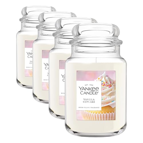 Vanilla Cupcake Scented Candle Pack of 4 - Large 22oz Jar, Up to 150 Hours Burn Time