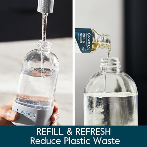 White Refillable Glass Spray Bottles Pack of 2 - 16 Oz for Cleaning, with Silicone Sleeve