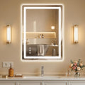 BEAUTYPEAK 32L x 24W LED Bathroom Mirror with Lights, Anti-Fog, Dimmable, Memory
