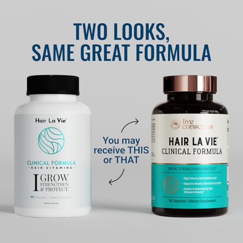 Hair La Vie Live Conscious Clinical Hair Growth Vitamins 90 Count for Women & Men