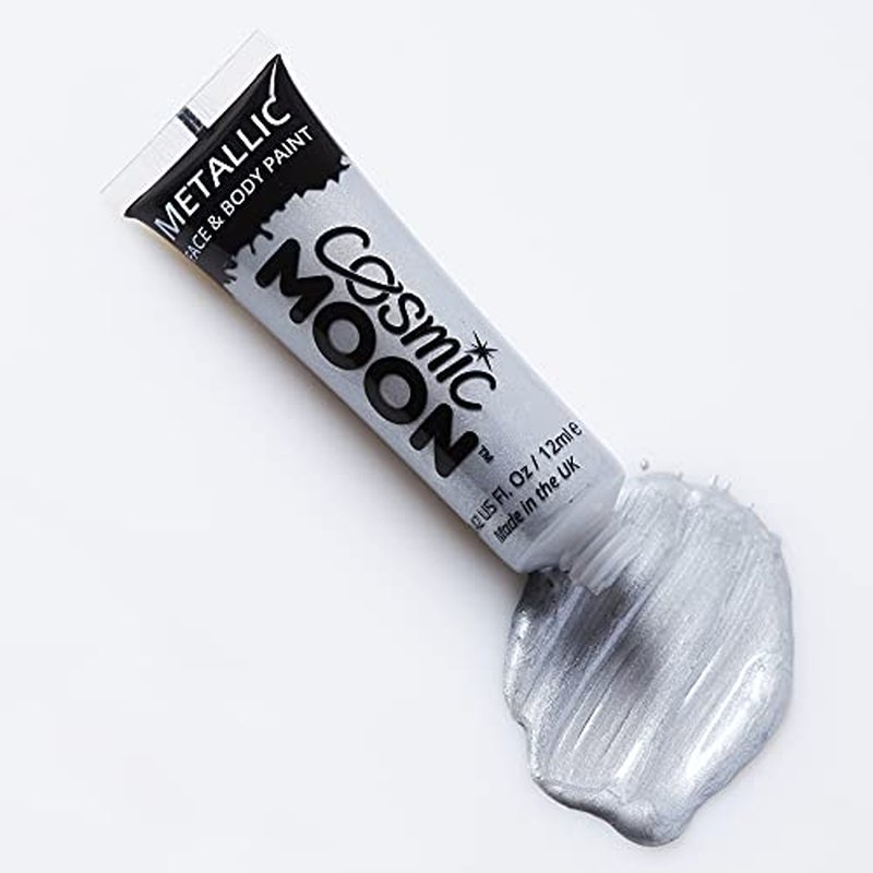 Cosmic Moon - Metallic Face Paint makeup for the Face & Body - 0.40fl oz - Create mesmerising metallic face paint designs! - Set of 6 - Includes: Silver, Gold, Rose Gold, Red, Green, Blue