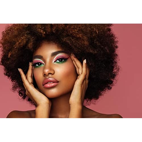 Alluring Synthetick Mink Lashes Reusable 3D Strip False Eyelashes Hand-made Cat-Eye, Fun Color Lashes - DARK PINK mixed w/Purple/Orange