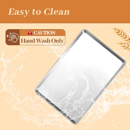 Full Size Aluminum Baking Sheets 26x18 Inch 6 Pack - Oven Safe & Non-Stick