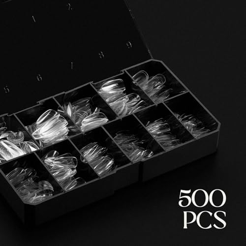 Nail Tips Box - 500 Soft Gel-X Sculpted Round Medium, 11 Sizes