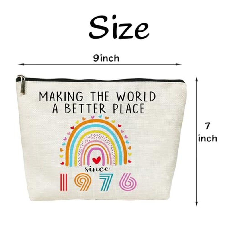 Happy 50th Birthday Gifts for Women Her Cosmetic Bags, 50th Birthday Decorations Makeup Bag, Best 1976 Anniversary 50 Year Old Gift Ideas for Wife, Mom (1976)