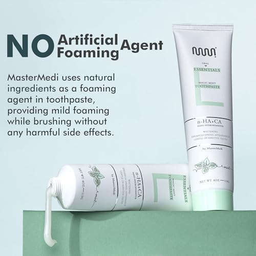 Nano Hydroxyapatite Toothpaste with Xylitol - Fluoride & SLS Free, Whitening & Sensitive Care, Magic Mint, 4 oz Pack of 3 - A