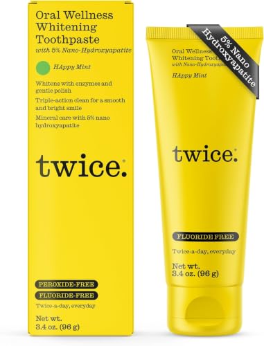 Nano Hydroxyapatite Whitening Toothpaste 3.4oz Pack of 6 - Fluoride & Peroxide Free, Vegan, Gentle Oral Care