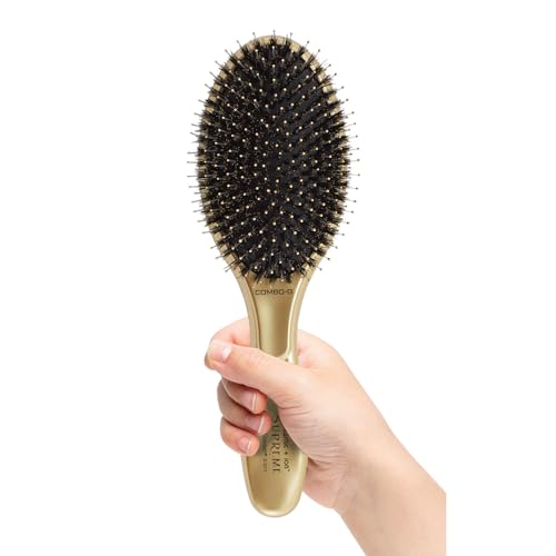 Olivia Garden Gold Ceramic + Ion Supreme Paddle Brush - Large Boar & Ionic Bristles