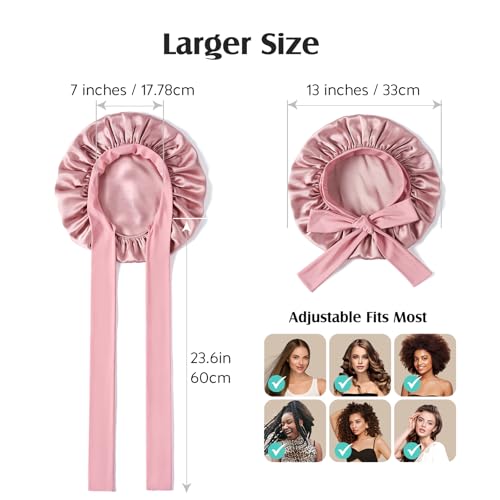 YFONG 2 Pack 100% 22 Momme Mulberry Silk Bonnet for Sleeping Women
