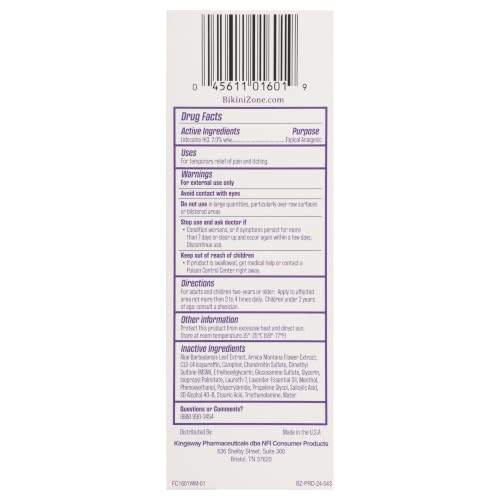 Peppermint Bikini Zone Medicated After Shave Crème with Lidocaine – 1 oz, Pack of 3
