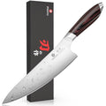 Imarku Japanese Chef Knife 8 Inch with Brown & Black Handle - Razor Sharp HC Steel