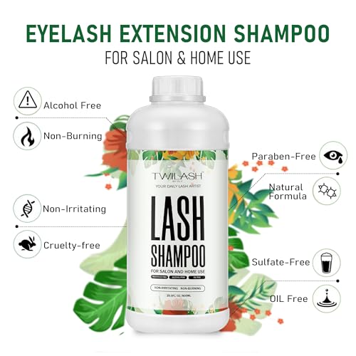 600ml Lash Shampoo for Extensions - Eyelash Cleanser Foam, Professional & Home Use (20.3 Fl Oz Pack of 1)