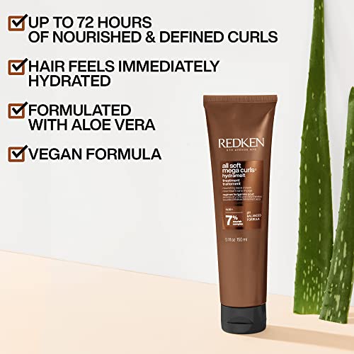 Redken All Soft Mega Curls Hydramelt Leave-In Treatment 5.1 Fl Oz - Moisturizing Curl & Coily Hair Lotion