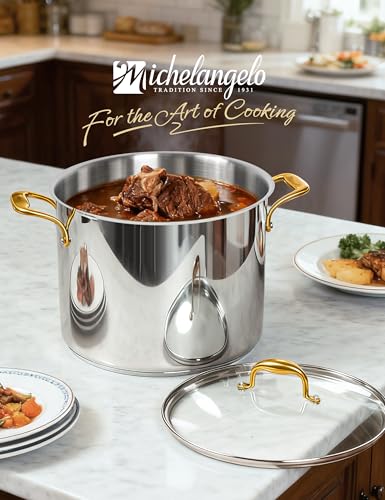 20 Quart Stainless Steel Stock Pot with Lid & Handles - Heavy Duty Cooking