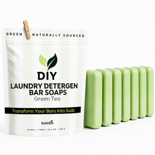 Natural Laundry Soap Bar & Stain Remover - Green Tea, 7 Bars, 24.5 oz