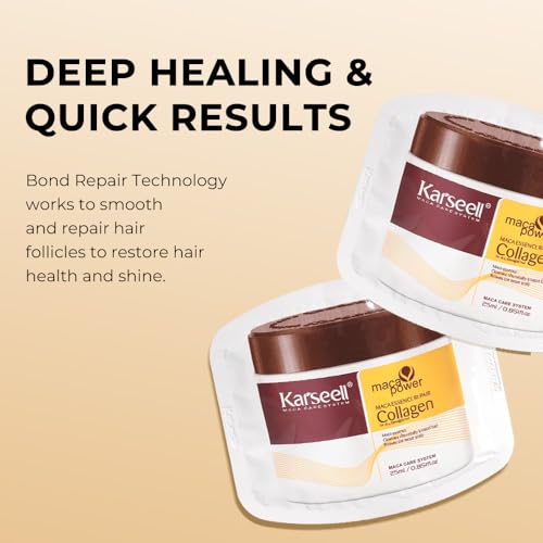 Karseell Collagen Hair Mask Pack of 24 - 25ml Deep Repair & Hydration, Travel Size