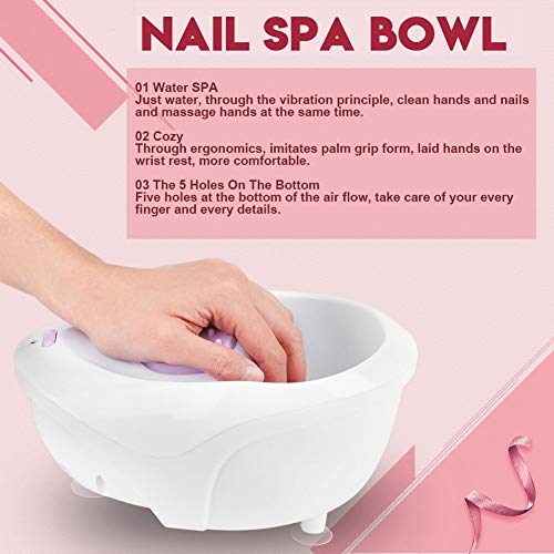 Electric Nail Soaking Bowl with Air Bubble Massage for Manicure & Cuticle Softening