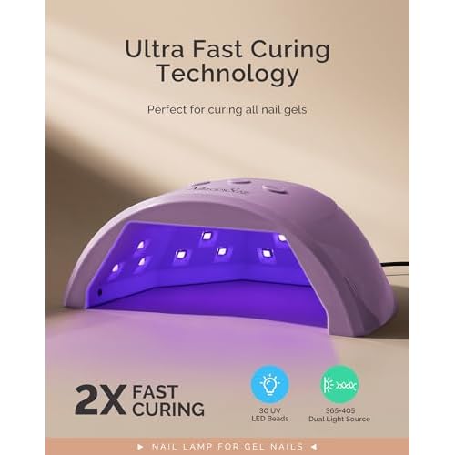 MelodySusie UV Nail Lamp, Plus30F UV Light for Gel Nails LED Nail Dryer with 3 Timer, Portable Nail Drill 30000 RPM,Professional Rechargeable Electric Nail File,