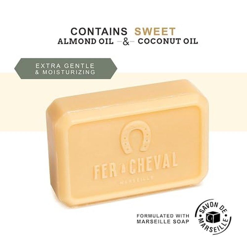 Fer ? Cheval Gentle Perfumed Soap Bars, Organic Body Bath Soap, Moisturizing Natural Bar Soap for Men and Women, 125 g/4.41 oz, Pack of 2 - Amber Jasmine
