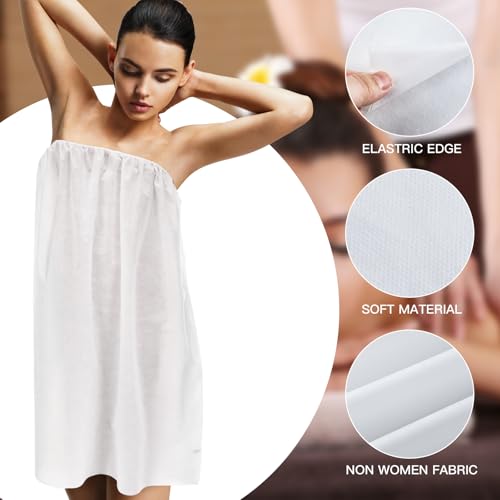 Disposable Spa Wraps for Women - Adjustable, White, 32 Pieces, Pack of 32