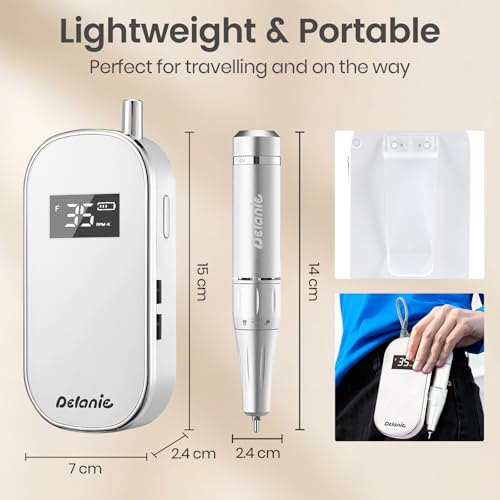 Delanie Nail Drill White - Fast Removal for Acrylics, Gels & Dip Powder