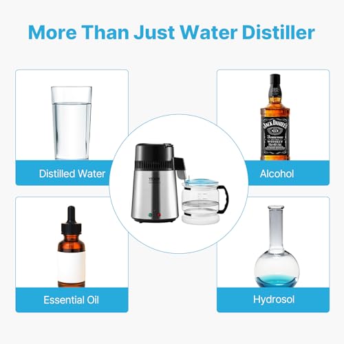 VEVOR 4L Water Distiller - Silver Home Countertop Purifier with 750W Power
