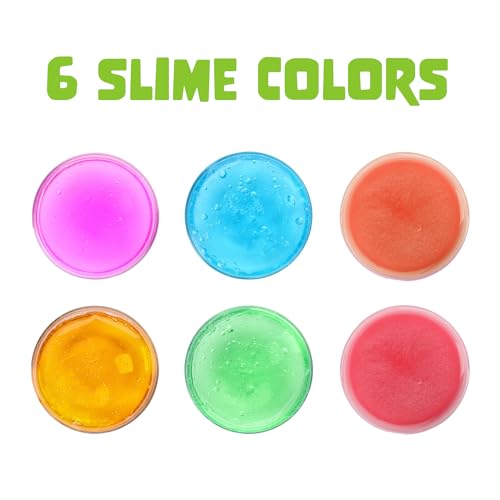 Kids Bath Bombs with Surprise Slime - 6 Pack, Fruity Scented Bath Toys with Colorful Gooey Surprises - Variation of 6-Pack Slime