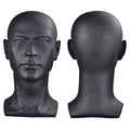 Male Mannequin Head Display Stand for Wigs Glasses Hat Jewelry Cosmetology - Matte Black
