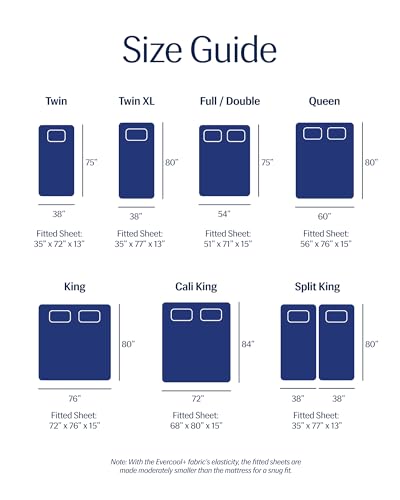 REST Evercool+ Cooling Fitted Sheet for Hot Sleepers, Full Size Midnight Blue