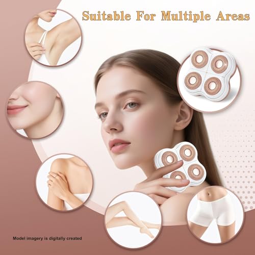 AIJALY White 2 Pack Women Legs Remover Replacement Heads for Flawless Legs Shaver
