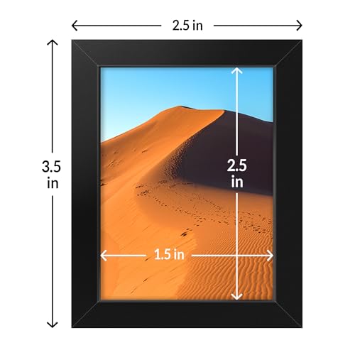 2x3 Photo Frame Set - Black Picture Frames for Wall Display, HD Plexiglas, Vertical or Horizontal Mounting