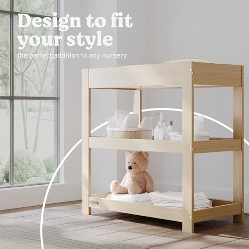 Graco Baby Changing Table with Storage and Water-Resistant Pad - Driftwood