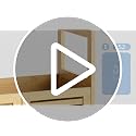 HITNET Walnut Bamboo Bathroom Storage Cabinet with Double Doors & Open Shelf