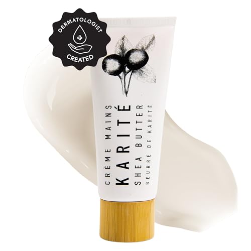 Karit? Shea Butter Hand Cream - Raw Organic Shea Butter for Dry Cracked Hands - Intense Moisturizing Hand Lotion with Jojoba & Rosehip Oil - Hypoallergenic & Dermatologist Approved