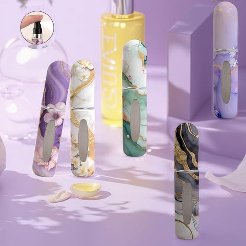 4PCS Portable Mini Refillable Perfume Atomizer Bottle, 5MLTravel Perfume Refill Bottle, Small Atomizer Refillable Spray Bottle,Travel and Outings Spray Boxes Dispensers