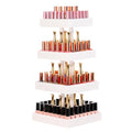 Homde Nail Polish Display Stand and Storage: 360 Degree Rotating Bamboo Rack Organizer, 4 Tier Makeup Holder for Fast Access on Countertop or Vanity for Girls & Women,White