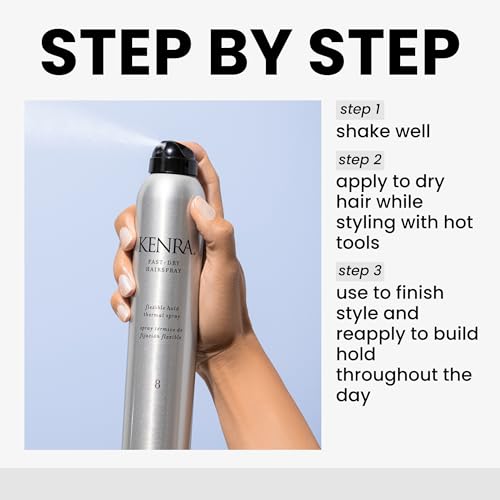 Kenra 8 Fl Oz Fast Dry Flexible Hairspray | Thermal & Finishing Spray for All Hair Types