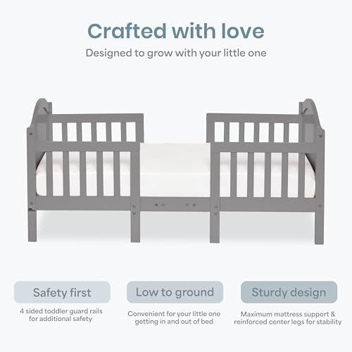 Dream On Me Portland 3-in-1 Convertible Toddler Bed with Safety Rails - Storm Grey / Toddler Bed Only