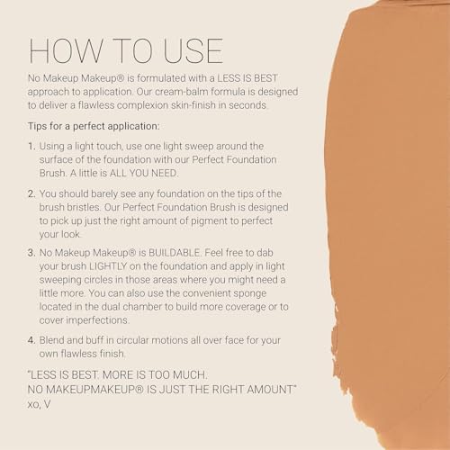 No Makeup Makeup Foundation, Weightless Cream-Balm Formula Conceals, Corrects and Camouflages with Skin-Tone Adaptive Flexshade Technology, Buildable, Long-Lasting, Cruelty-Free, Vegan, Light Medium