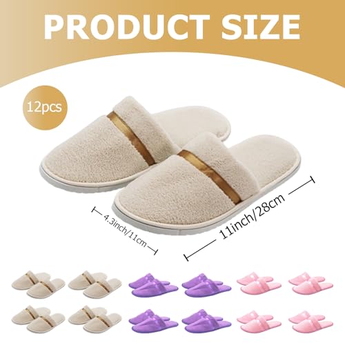 12 Pcs Washable Non-Slip Guest House Slippers for Visitors