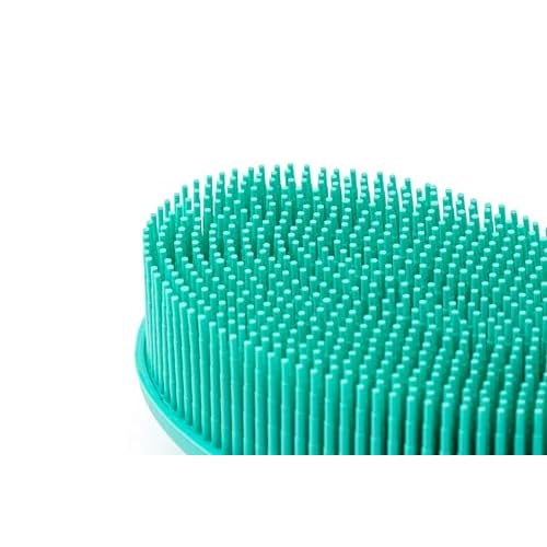 Premium Sensory Brushes for Kids or Autism,Soft Silicone Body Scrubber,2 in 1 Sensory Room Occupational Therapy,Silicone Loofah,Pets Shower Brush Bath Brush Shampoo Brush (3pcs(hangable-Oval))