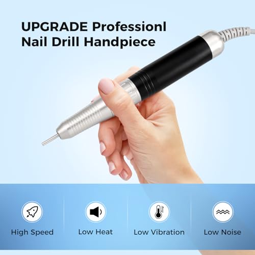 Black Nail Drill Handpiece Compatible with KUPA UP200 KP55 KP60 KP5000 - 30,000RPM Professional Manicure Tool